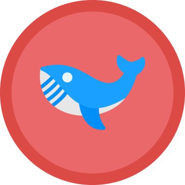 Balina hayvan ikonu. düz vektör illüstrasyonu