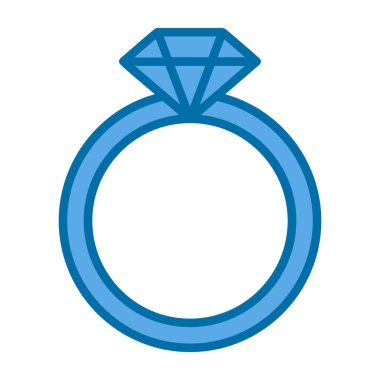 Elmas yüzük. Web simgesi basit illüstrasyon