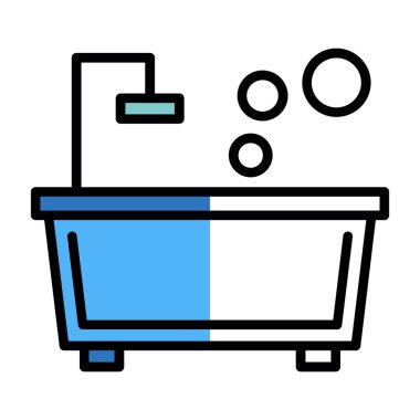 küvet web simgesi basit illüstrasyon 