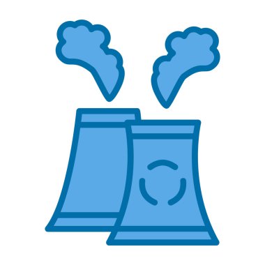 Nükleer santral ikonu. vektör düz biçim çizimi 