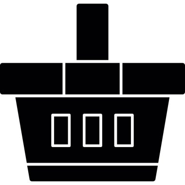 düz alışveriş sepeti simgesi, vektör illüstrasyonu