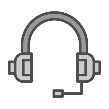 Kulaklık. Web simgesi basit illüstrasyon                          