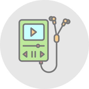 Müzik çalar modern simgesinin vektör illüstrasyonu