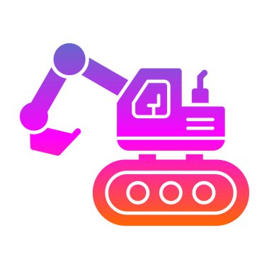 Escavator web simgesi, vektör illüstrasyonu