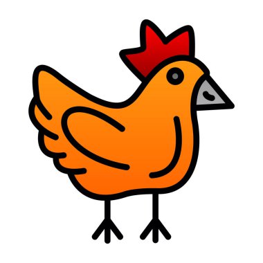 Tavuk. Web simgesi basit illüstrasyon