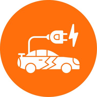 araba şarj simgesi, vektör illüstrasyonu