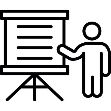 Bir sunum simgesinin vektör illüstrasyonu 