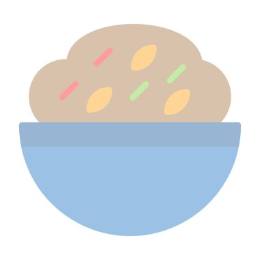 Yulaf lapalı kase, vektör illüstrasyonu