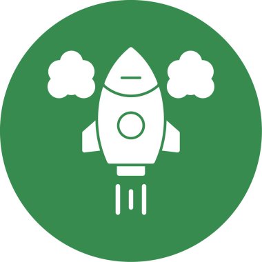 Roket. Web simgesi basit illüstrasyon 