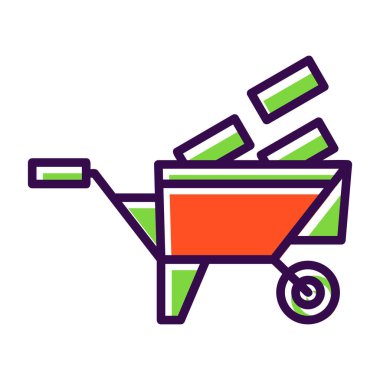 el arabası simgesi vektör illüstrasyonu 