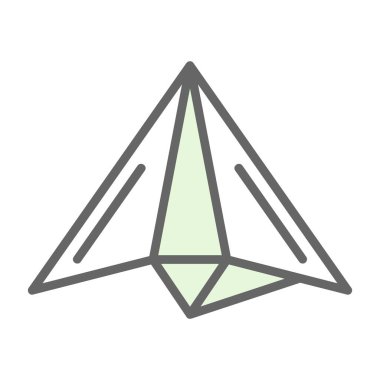 Kağıt düzlem vektör simgesi beyaz arkaplanda izole edildi.