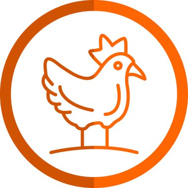 Tavuk. Web simgesi basit illüstrasyon