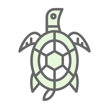 Beyaz arkaplanda izole edilmiş kaplumbağa vektör simgesi