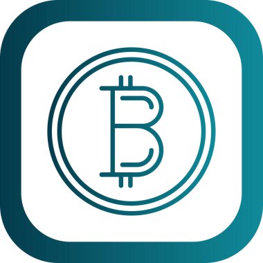 Basit bitcoin simgesi, vektör illüstrasyonu