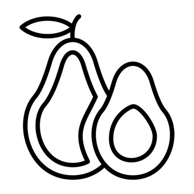 Basit Avokado simgesi, vektör illüstrasyonu