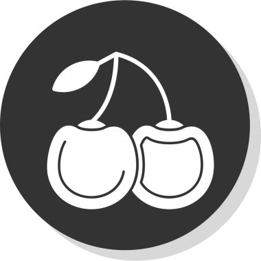 tatlı kiraz ikonu, vektör illüstrasyonu