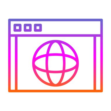 Basit Web Sitesi simgesi, vektör illüstrasyonu