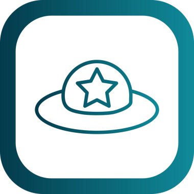Yıldızlı şapka. Web simgesi basit illüstrasyon 