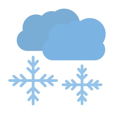 Kar bulutları hava durumu ikonu, vektör illüstrasyonu 