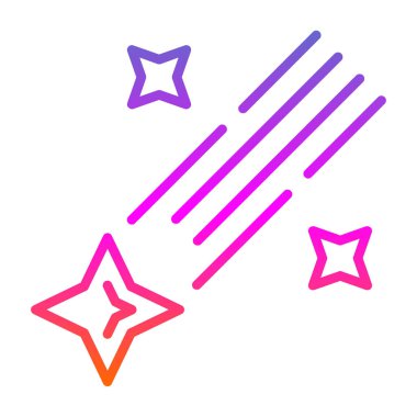 Kayan yıldız renkli simge vektör illüstrasyonu