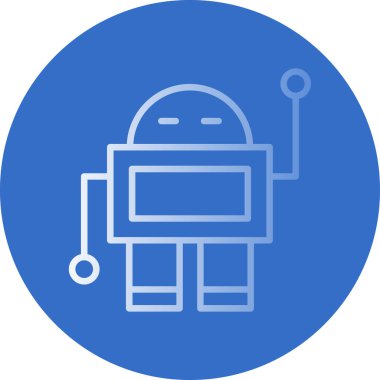 robot düz simgesi, vektör illüstrasyonu