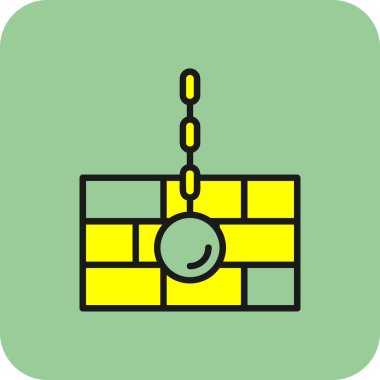 Yıkım topu ağ ikonu vektör illüstrasyonu