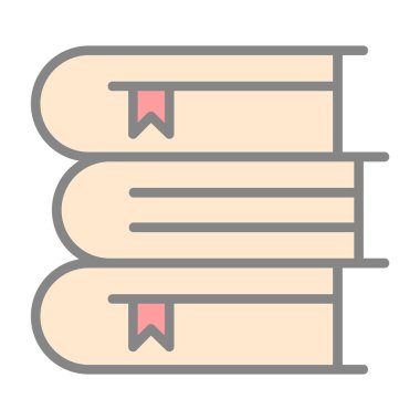 Kitap simgesi, vektör illüstrasyonu basit tasarım