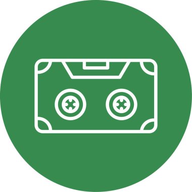 Basit düz kaset teybi ikon vektör illüstrasyonu