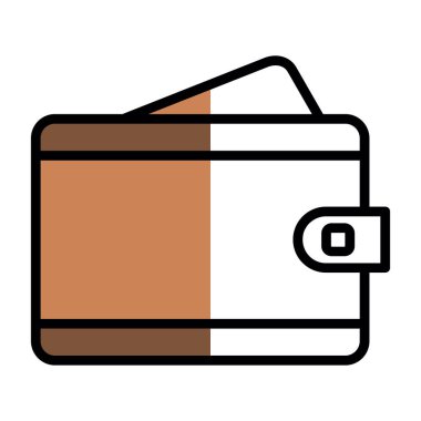 Cüzdan simgesi, vektör illüstrasyonu  