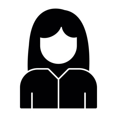 Kadın avatar simgesi, vektör illüstrasyonu 