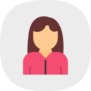 Kadın avatar simgesi, vektör illüstrasyonu 