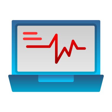Vector Illustration ECG Kalp atışı Ekranı. Sağlık Geçmişi