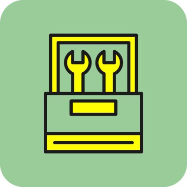 araç kutusu simgesi, vektör illüstrasyonu basit tasarım