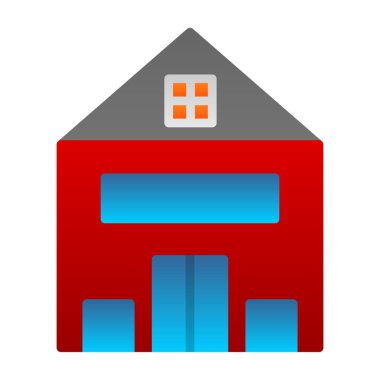 ahır inşa simgesi vektör illüstrasyonu