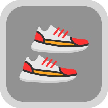 Sneakers 'ın vektör çizimi. Spor ayakkabıların düz simge tasarımı                  