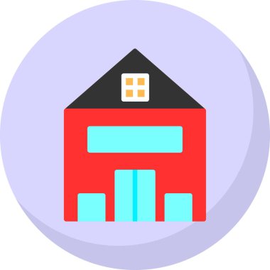 ahır inşa simgesi vektör illüstrasyonu