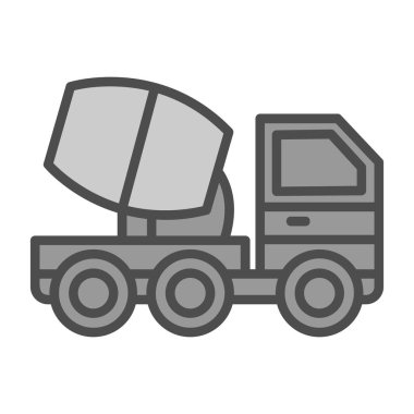 Beton Mikser kamyon kutsal kişilerin resmi, vektör çizim 