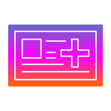 Sağlık kartı ana hatlarıyla simge web basit tasarımı 