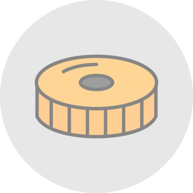 Bir çöreğin çizgi film simgesinin vektör çizimi