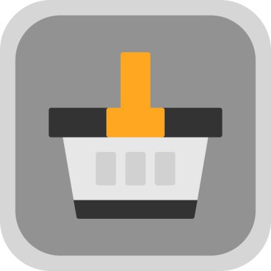 düz alışveriş sepeti simgesi, vektör illüstrasyonu