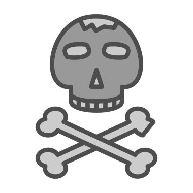 Kemikli kafatası. Web simgesi basit illüstrasyon 