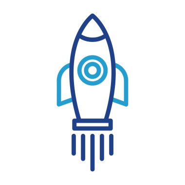 Roket. Web simgesi basit illüstrasyon 