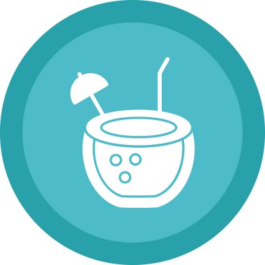 Hindistan cevizi içeceği. Web simgesi vektör illüstrasyonu