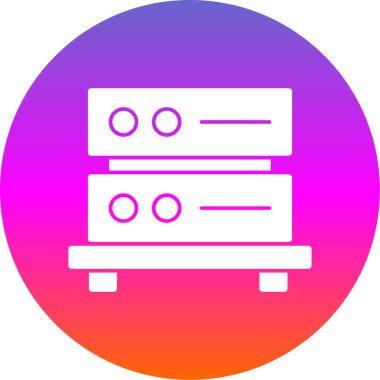 bilgisayar sunucu simgesi, vektör illüstrasyonu basit tasarım