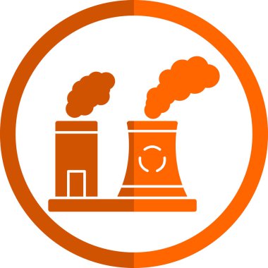 Fabrika kirliliği simgesi, vektör illüstrasyonu basit tasarım