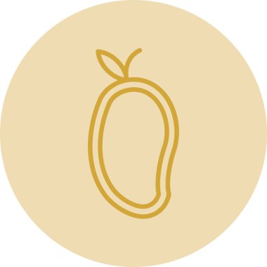 Mango egzotik meyve ikonu, vektör illüstrasyonu 