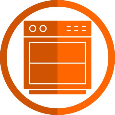 Mutfak ve ev ikonu, bulaşıkçı sembolü, modern illüstrasyon 