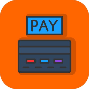 Çevrimiçi ödeme. Web simgesi basit illüstrasyon