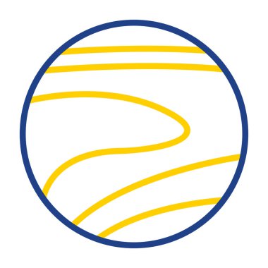 Güneş ve sahil ikonu. vektör illüstrasyonu