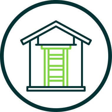 Merdiven düz simgesi, vektör illüstrasyonu